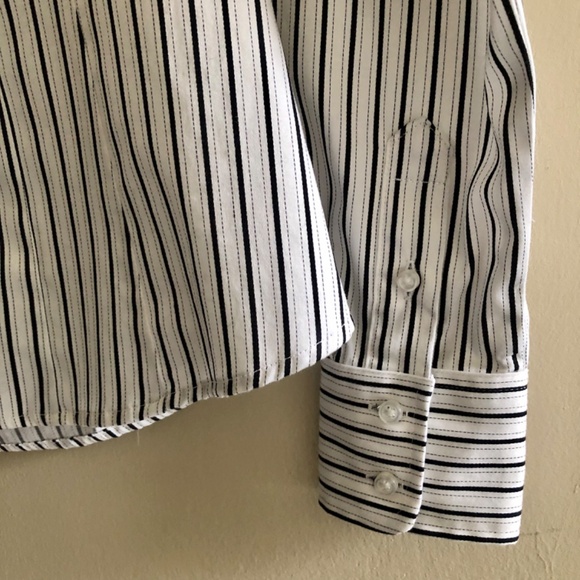 NWOT Striped, Fitted Button Down Blouse - Picture 5 of 17